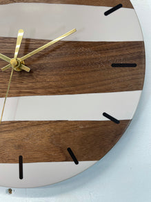 Black Walnut and Grey Resin Wall Clock