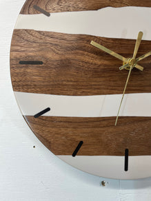 Black Walnut and Grey Resin Wall Clock