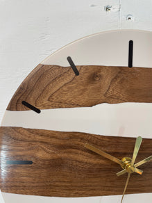 Black Walnut and Grey Resin Wall Clock