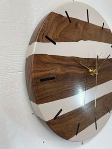 Black Walnut and Grey Resin Wall Clock