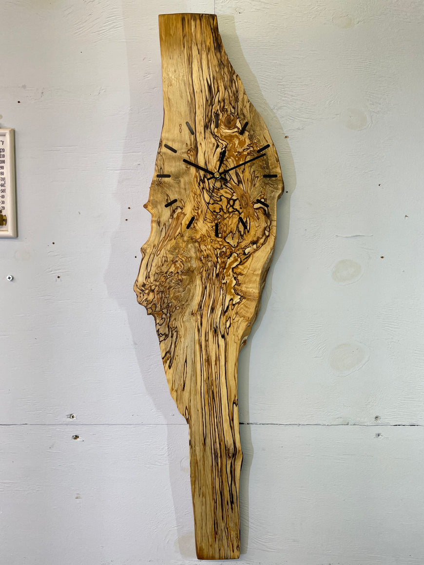 Spalted Silver Birch Wooden Wall Clock