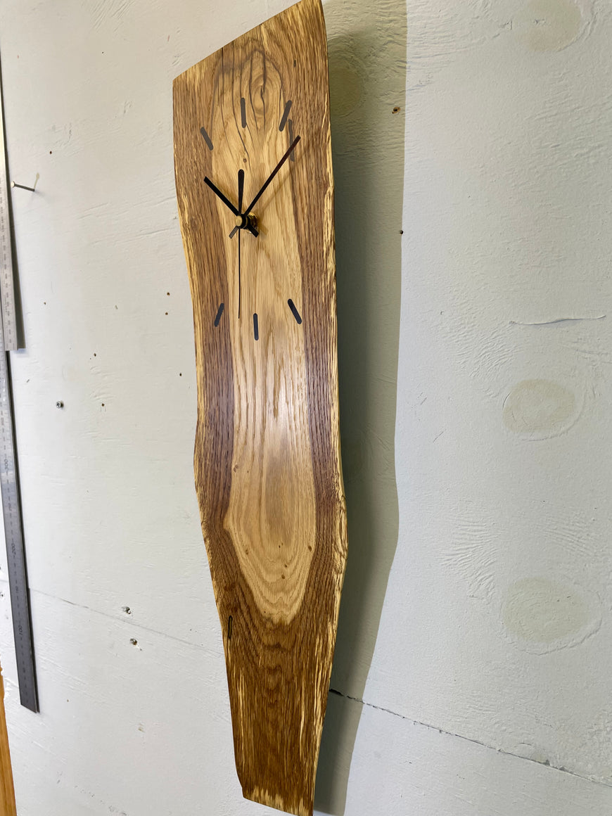 English Oak Live Edge Wooden Wall Clock