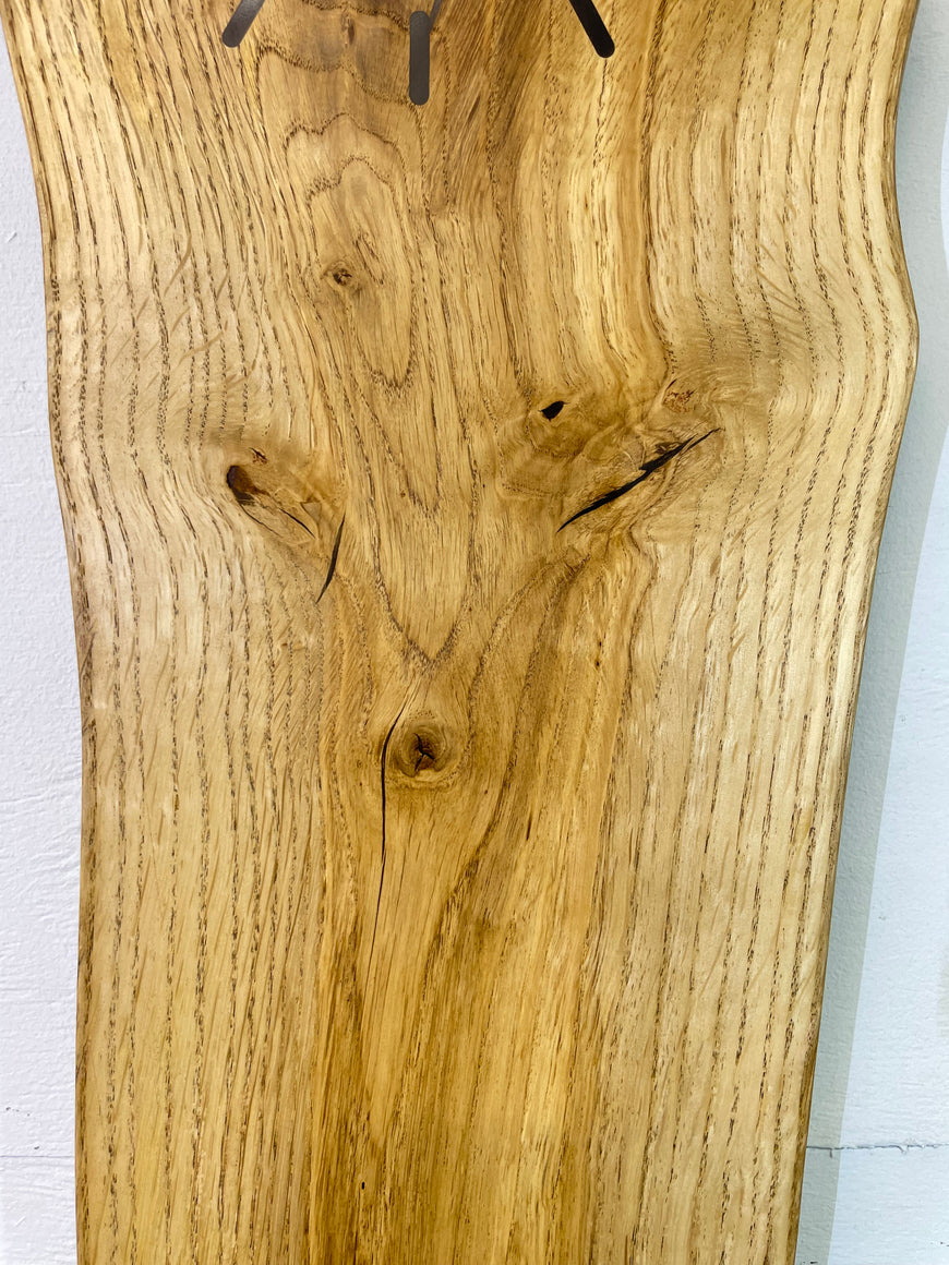 English Oak Live Edge Wooden Wall Clock