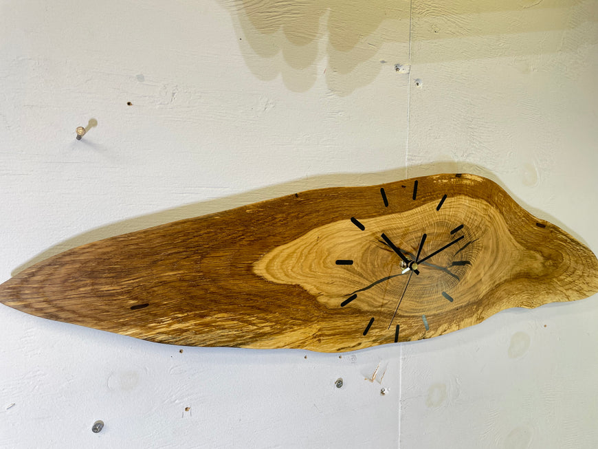 English Oak Live Edge Wooden Wall Clock