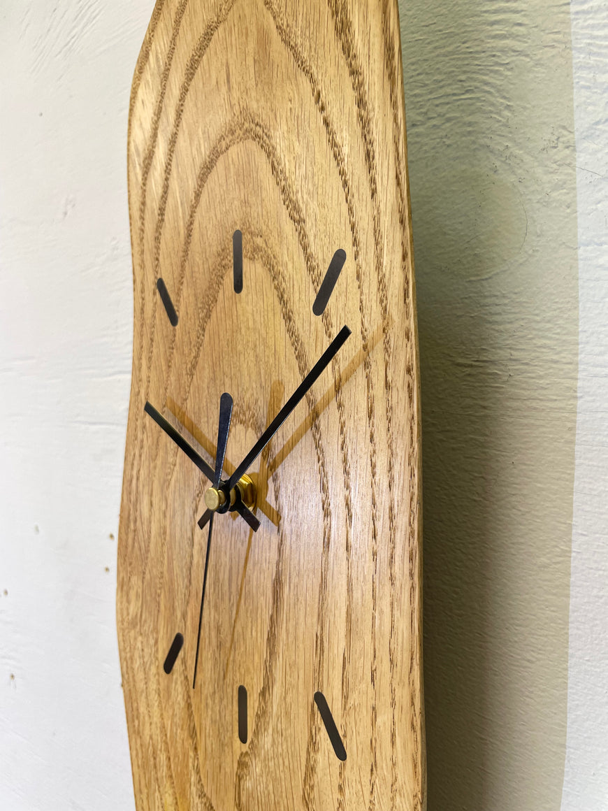 English Oak Live Edge Wooden Wall Clock