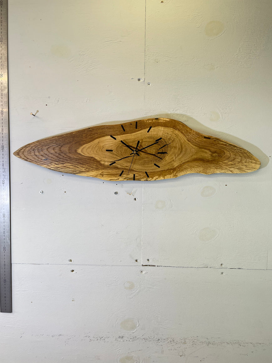 English Oak Live Edge Wooden Wall Clock