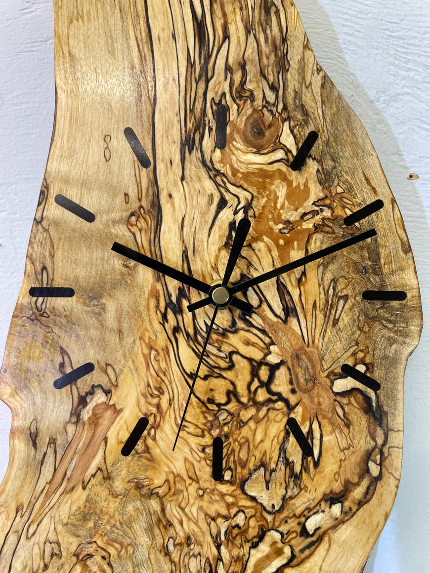 Spalted Silver Birch Wooden Wall Clock