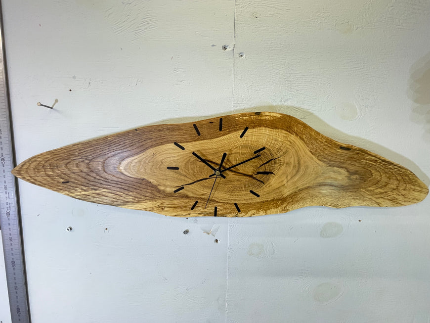 English Oak Live Edge Wooden Wall Clock