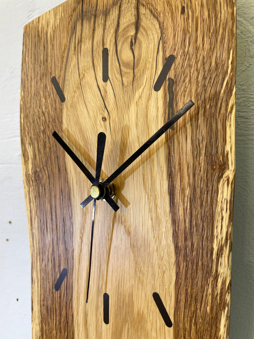English Oak Live Edge Wooden Wall Clock