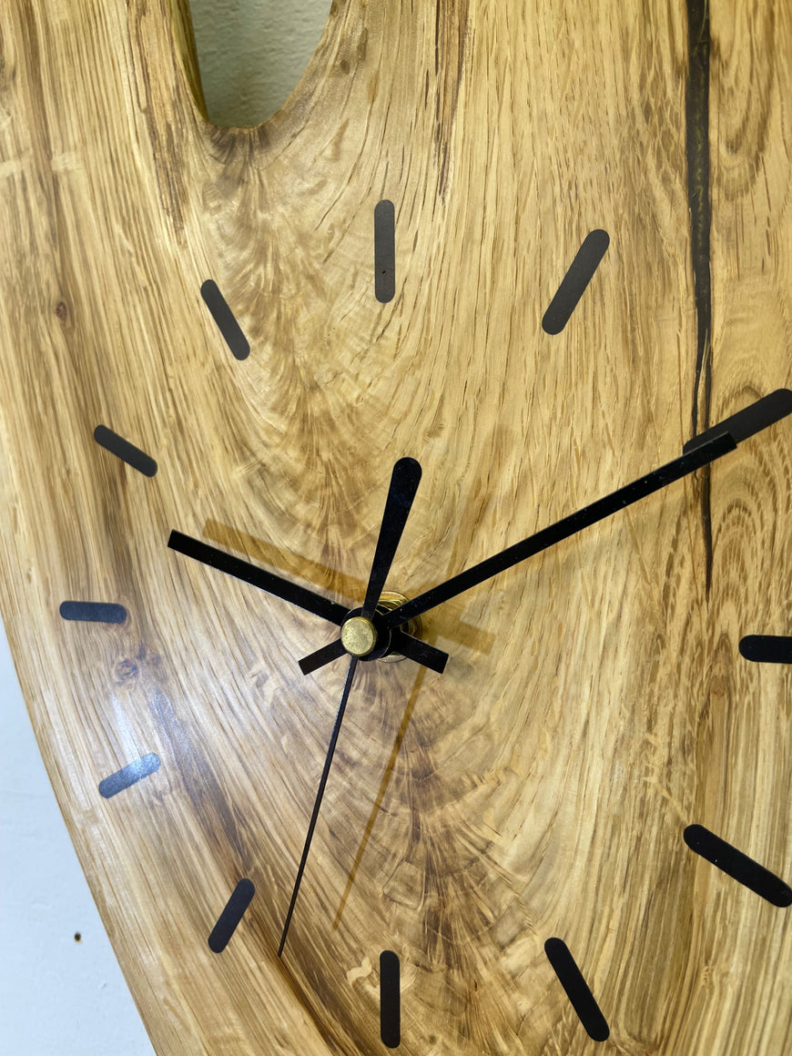 English Oak Live Edge Wooden Wall Clock