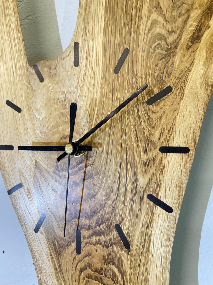 English Oak Live Edge Wooden Wall Clock