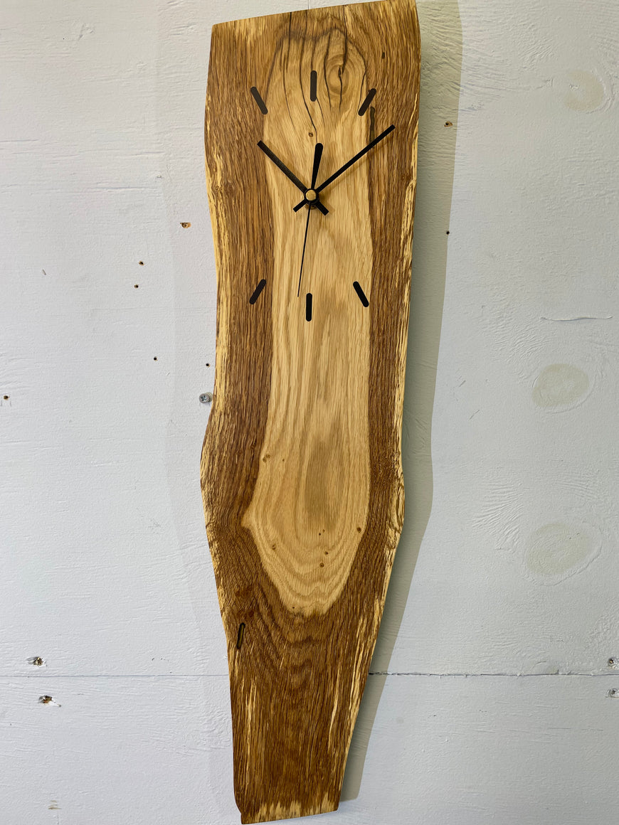 English Oak Live Edge Wooden Wall Clock