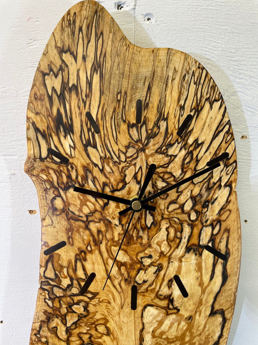 Spalted Silver Birch Wooden Wall Clock