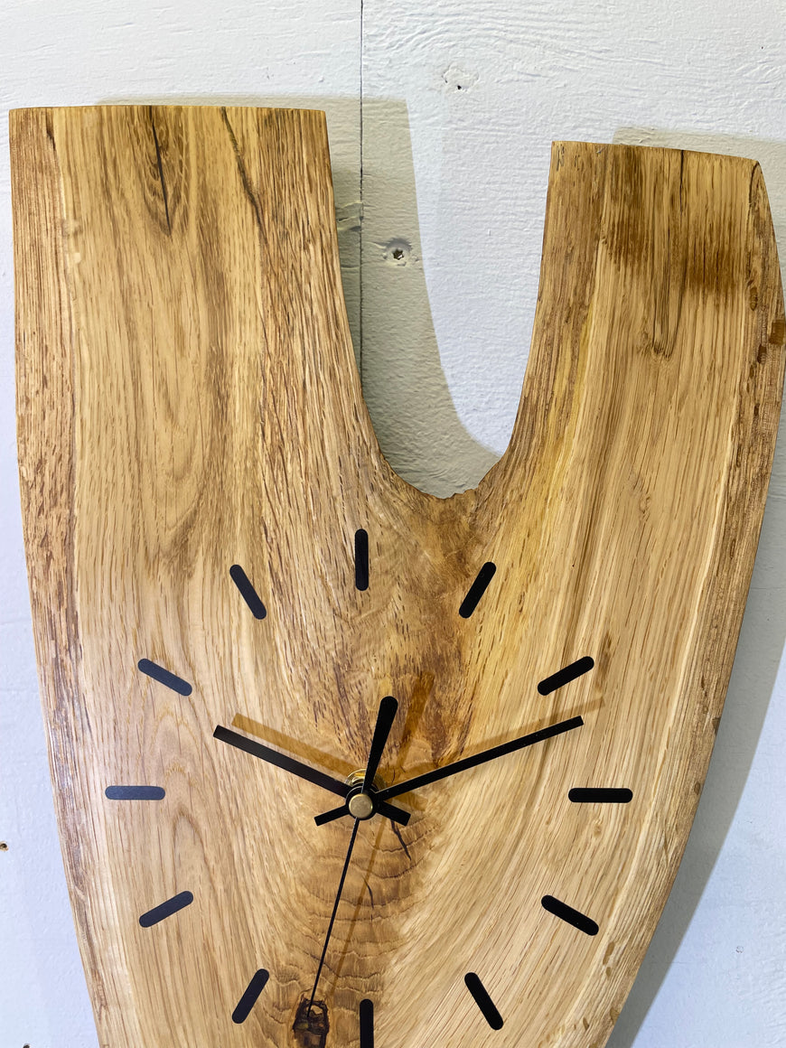 English Oak Live Edge Wooden Wall Clock