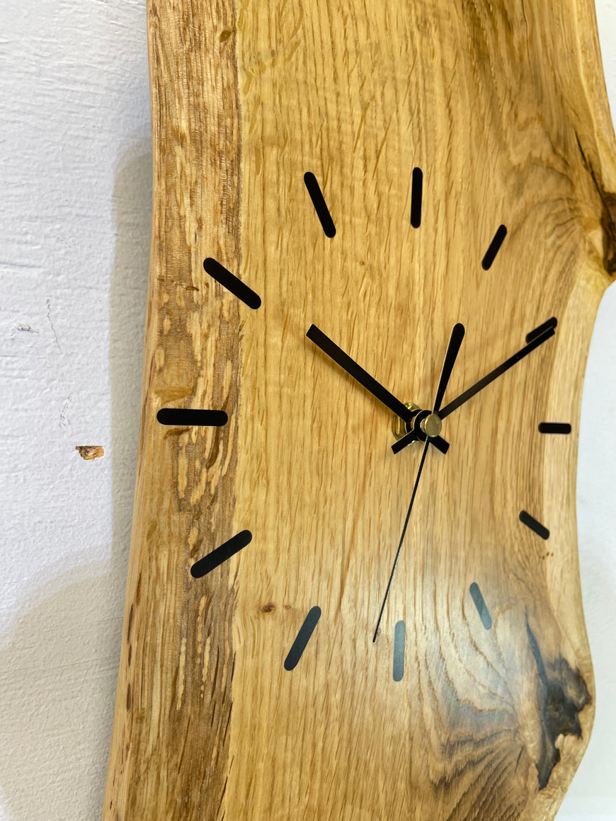 English Oak Live Edge Wooden Wall Clock