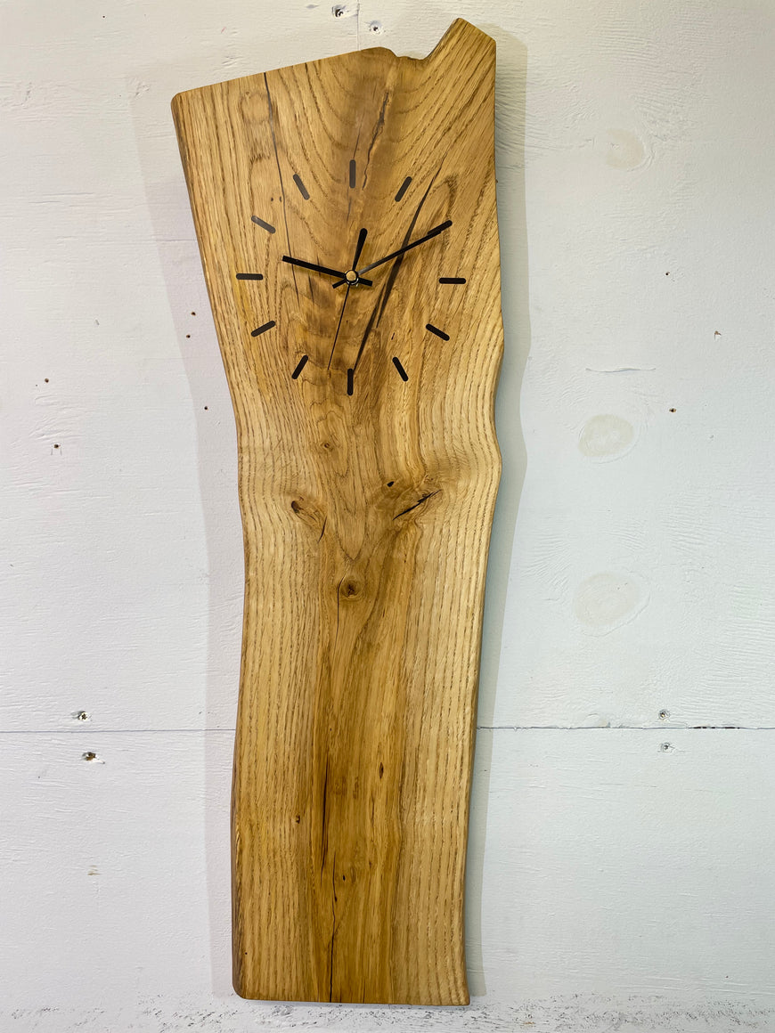 English Oak Live Edge Wooden Wall Clock