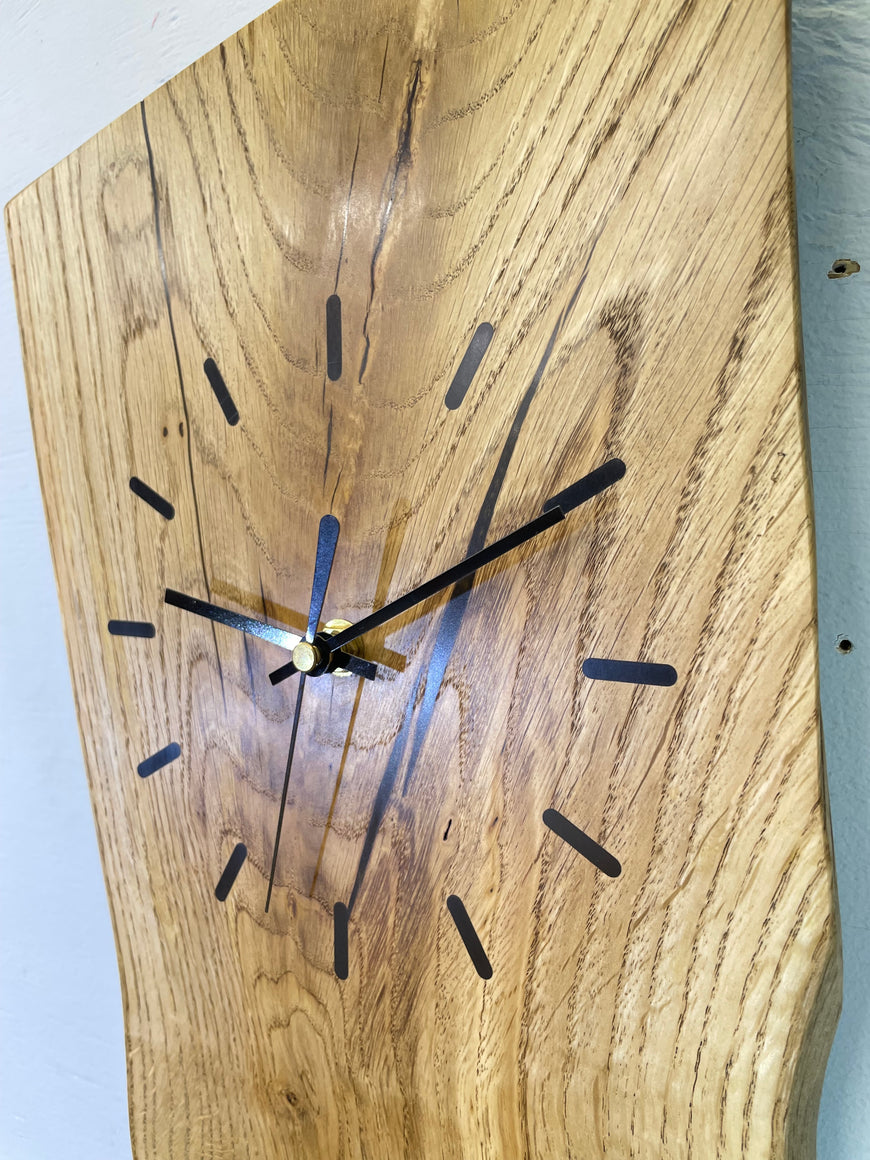 English Oak Live Edge Wooden Wall Clock