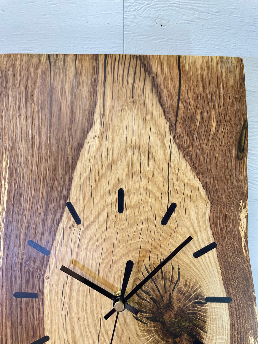 English Oak Live Edge Wooden Wall Clock