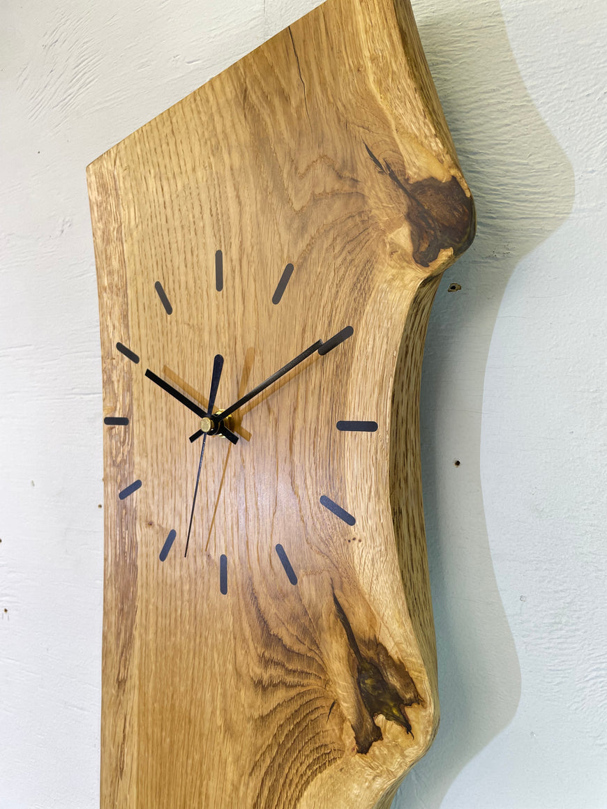 English Oak Live Edge Wooden Wall Clock