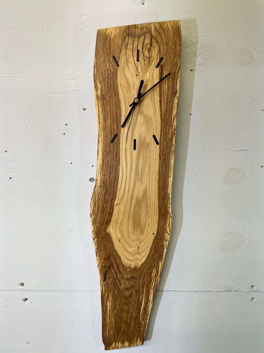 English Oak Live Edge Wooden Wall Clock