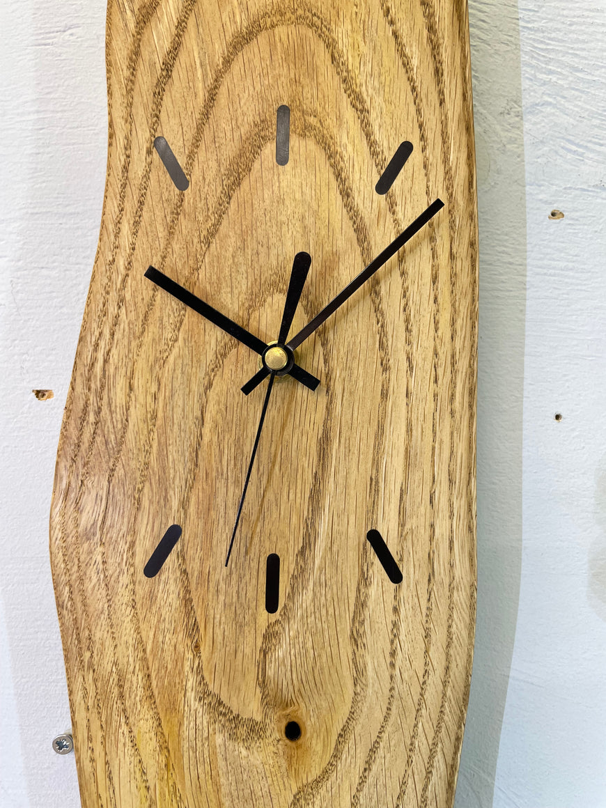 English Oak Live Edge Wooden Wall Clock