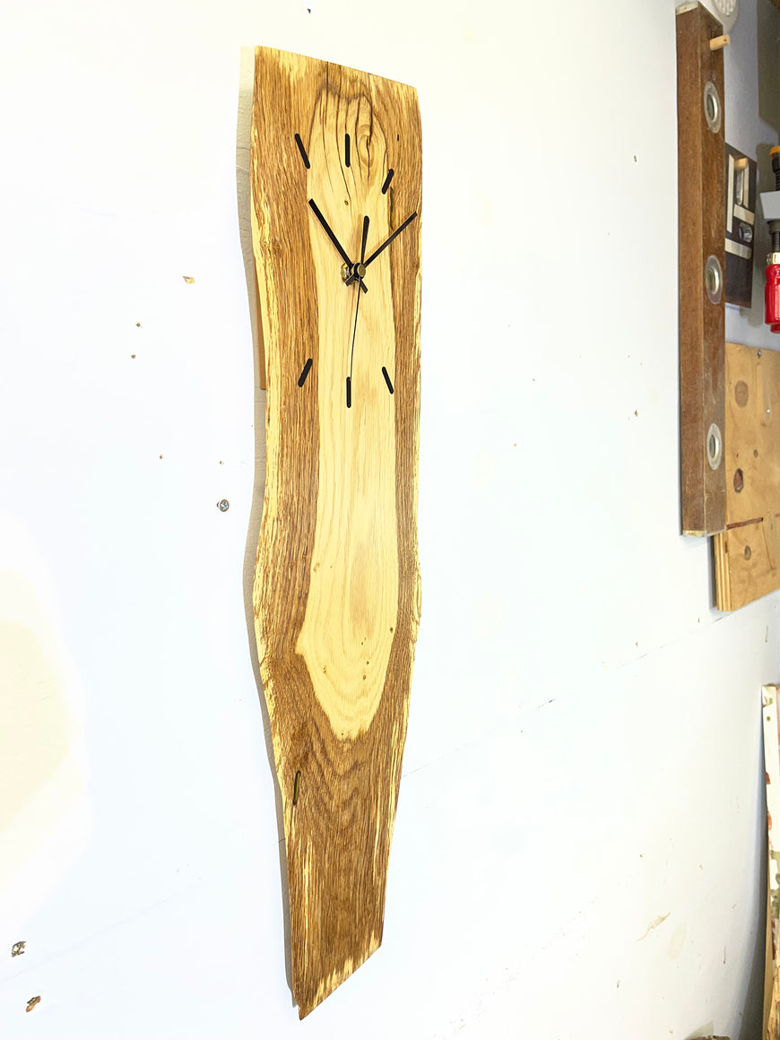 English Oak Live Edge Wooden Wall Clock