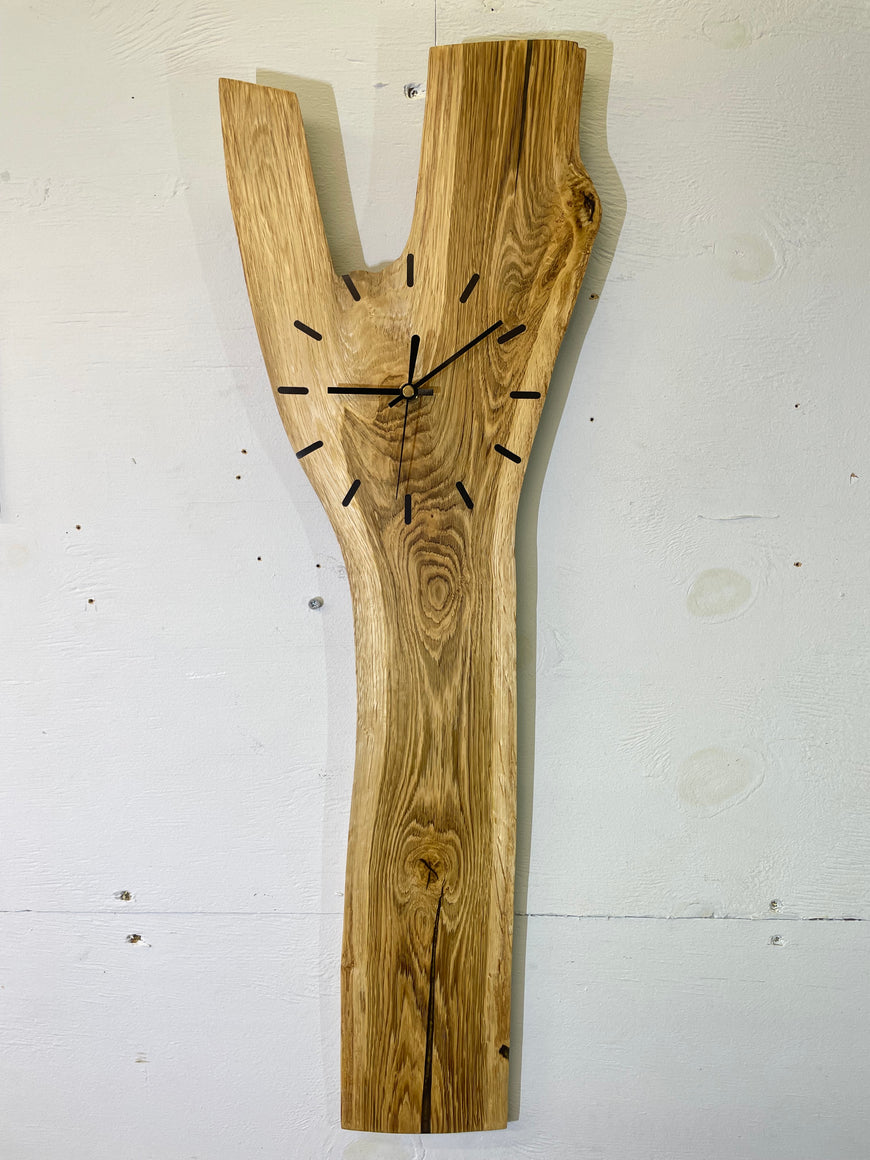 English Oak Live Edge Wooden Wall Clock