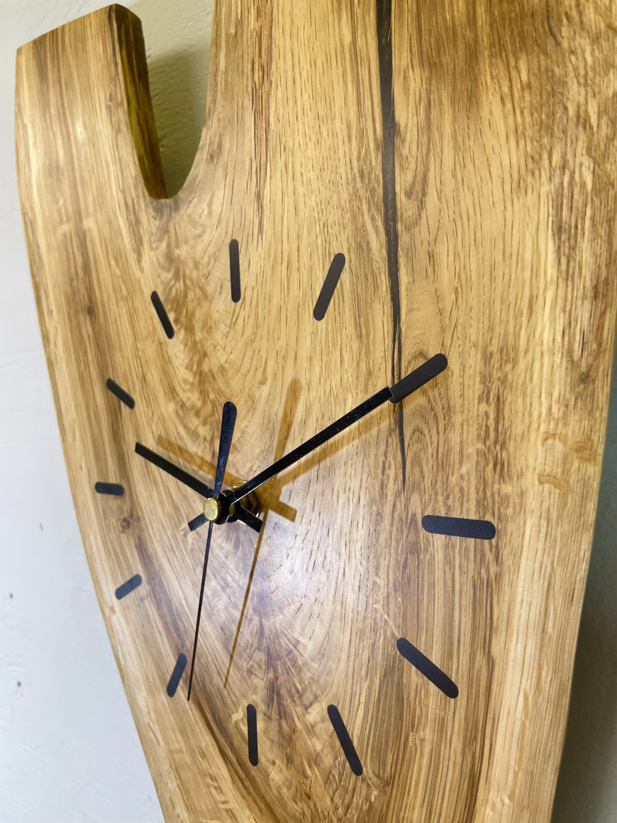 English Oak Live Edge Wooden Wall Clock