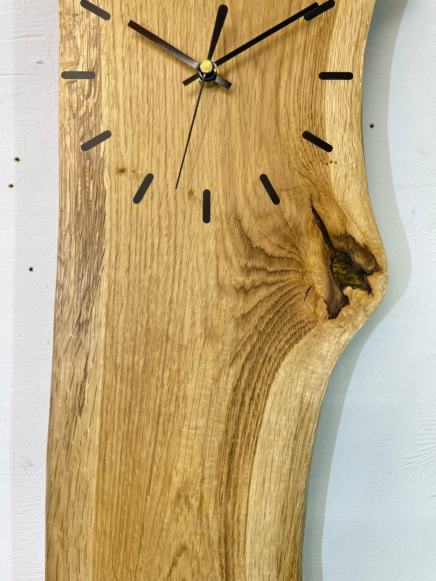 English Oak Live Edge Wooden Wall Clock