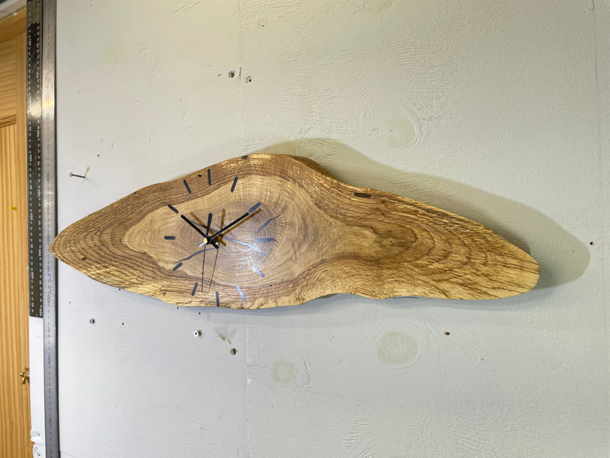English Oak Live Edge Wooden Wall Clock