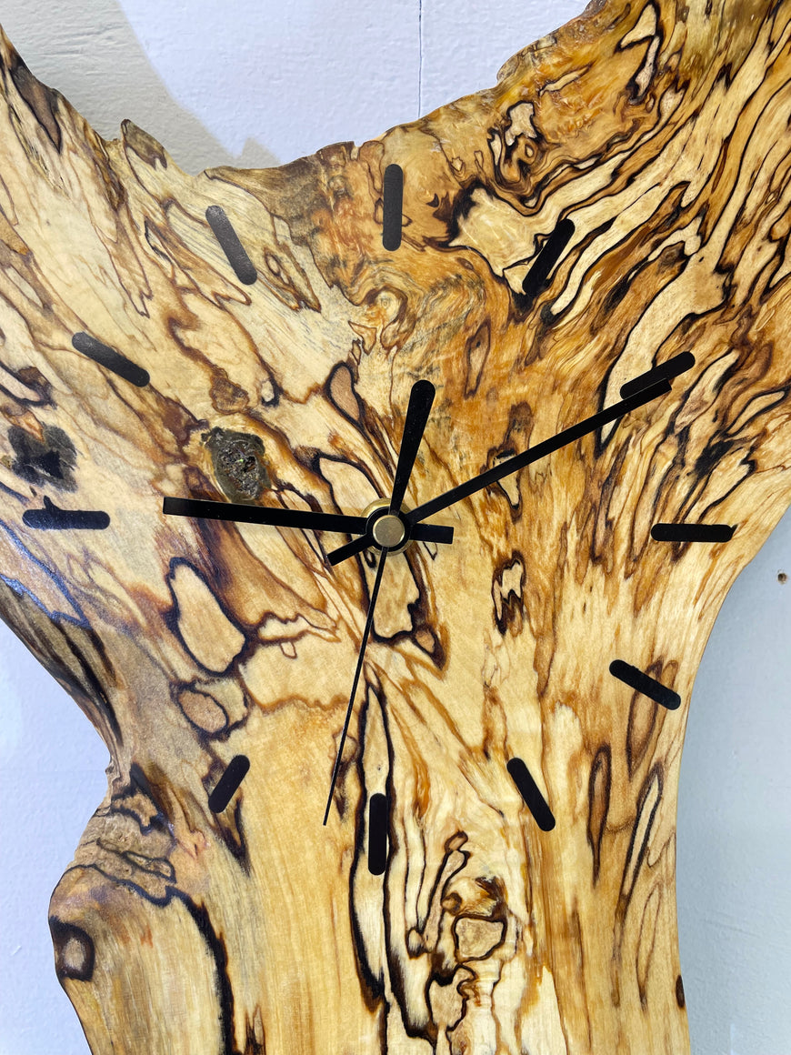 Spalted Silver Birch Wooden Wall Clock