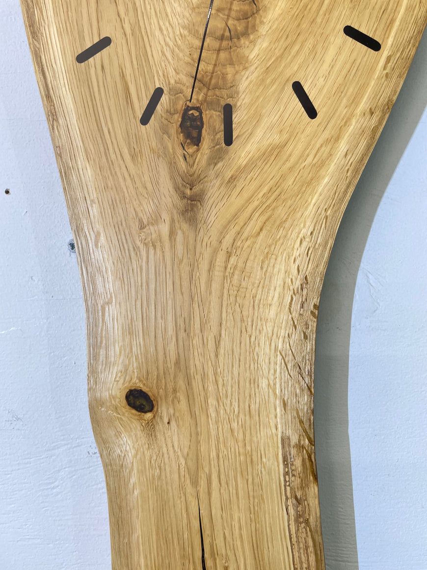 English Oak Live Edge Wooden Wall Clock