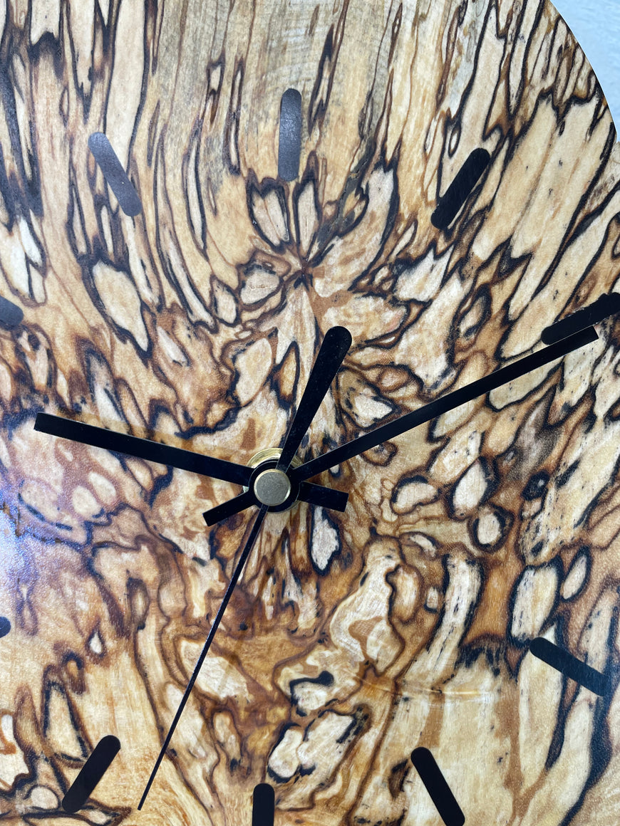 Spalted Silver Birch Wooden Wall Clock