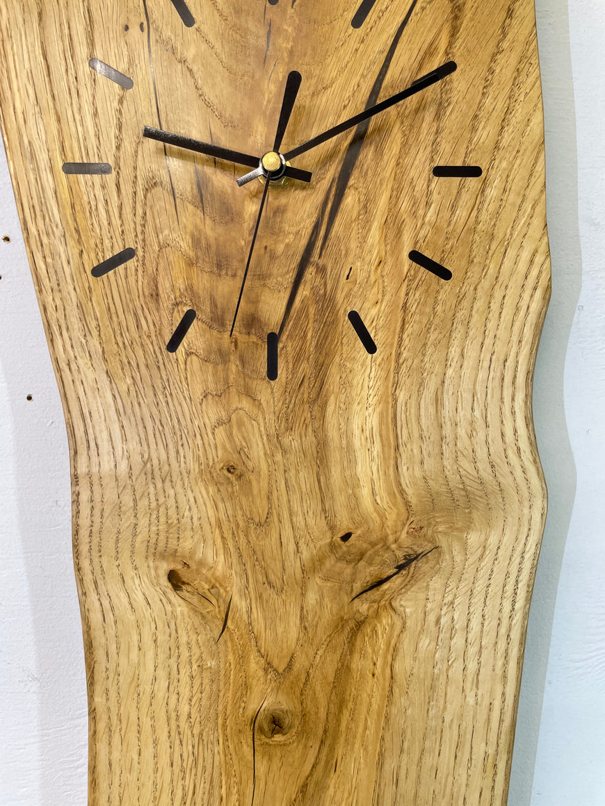 English Oak Live Edge Wooden Wall Clock