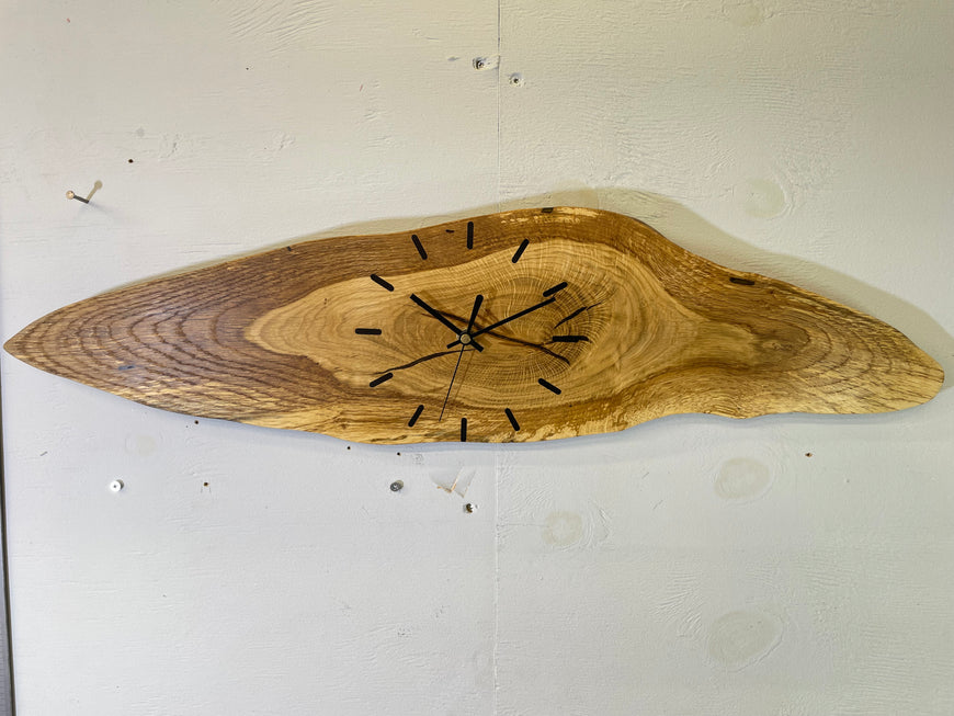 English Oak Live Edge Wooden Wall Clock