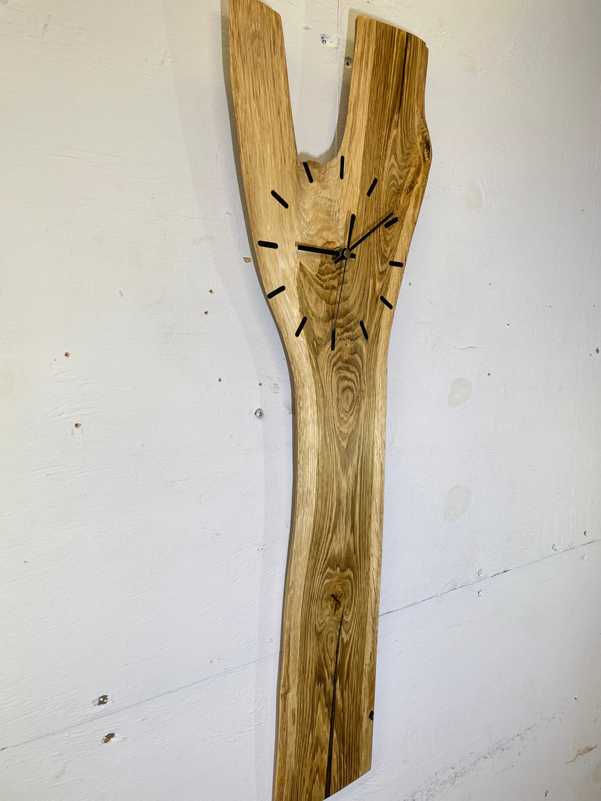 English Oak Live Edge Wooden Wall Clock