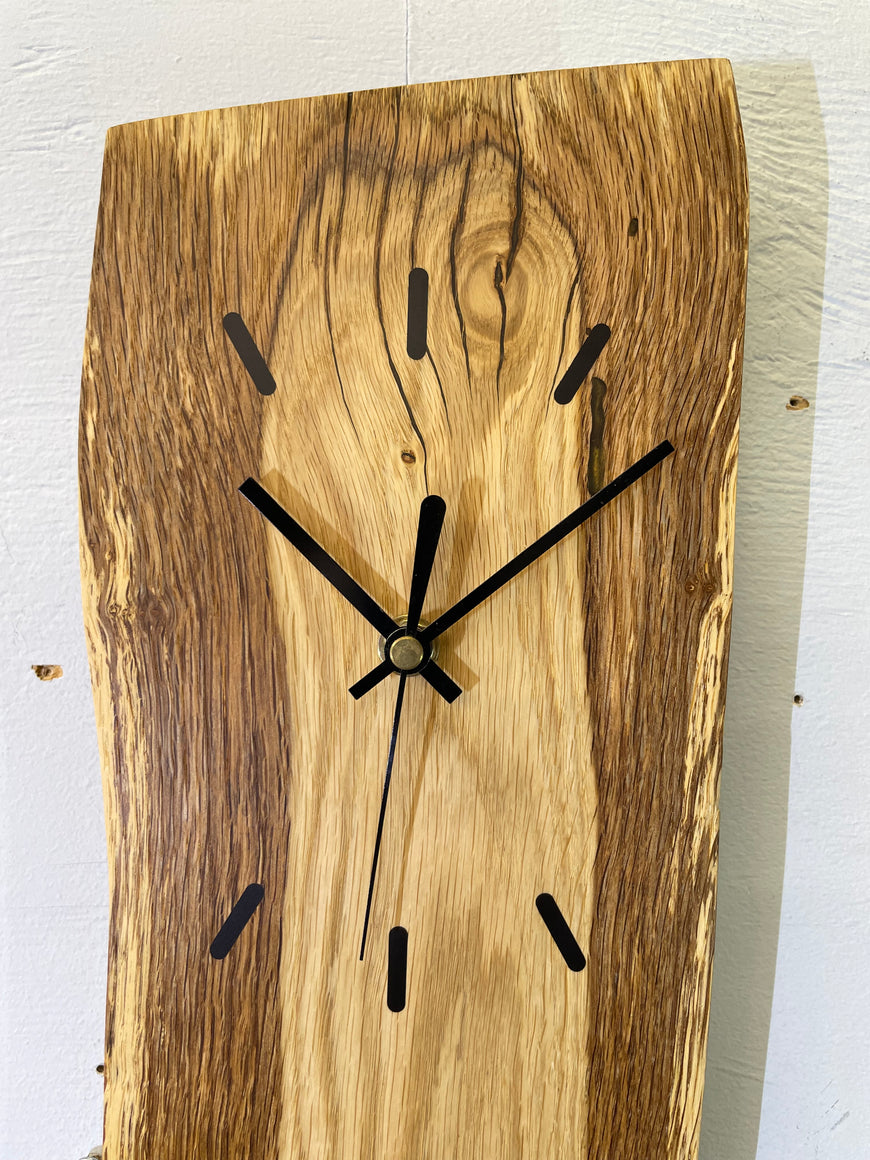 English Oak Live Edge Wooden Wall Clock