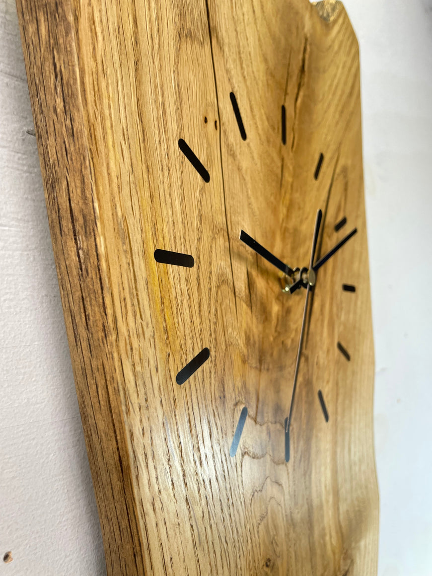 English Oak Live Edge Wooden Wall Clock
