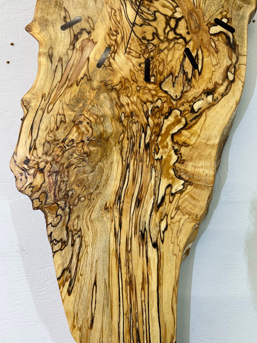 Spalted Silver Birch Wooden Wall Clock