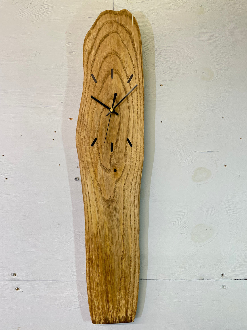 English Oak Live Edge Wooden Wall Clock