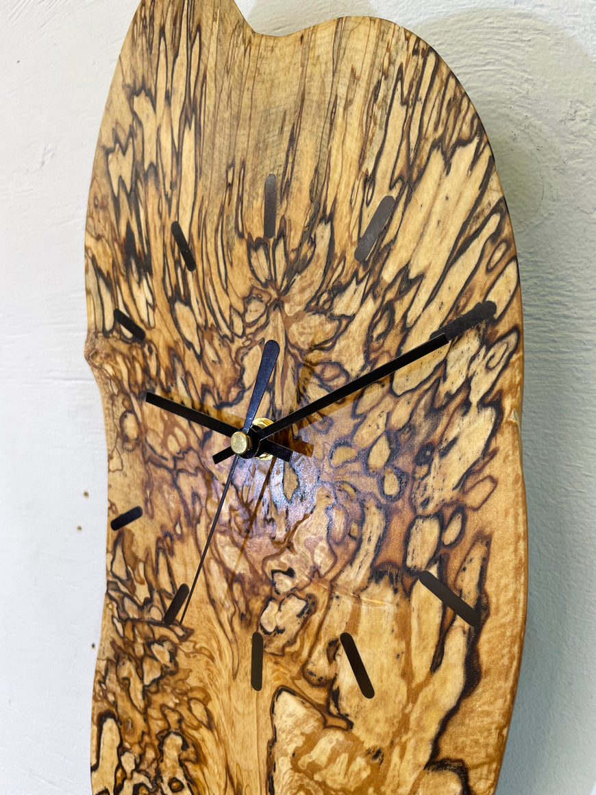 Spalted Silver Birch Wooden Wall Clock
