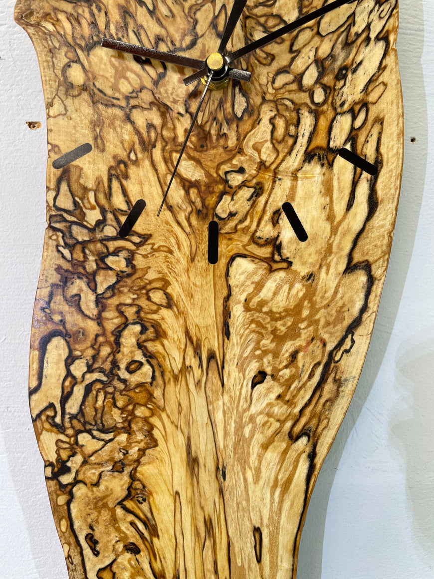 Spalted Silver Birch Wooden Wall Clock