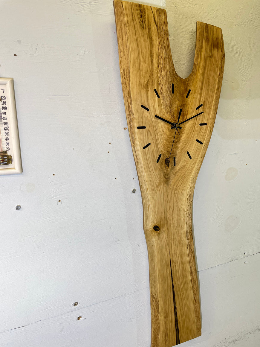 English Oak Live Edge Wooden Wall Clock