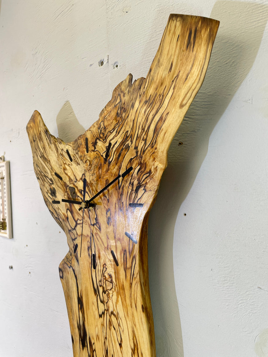 Spalted Silver Birch Wooden Wall Clock