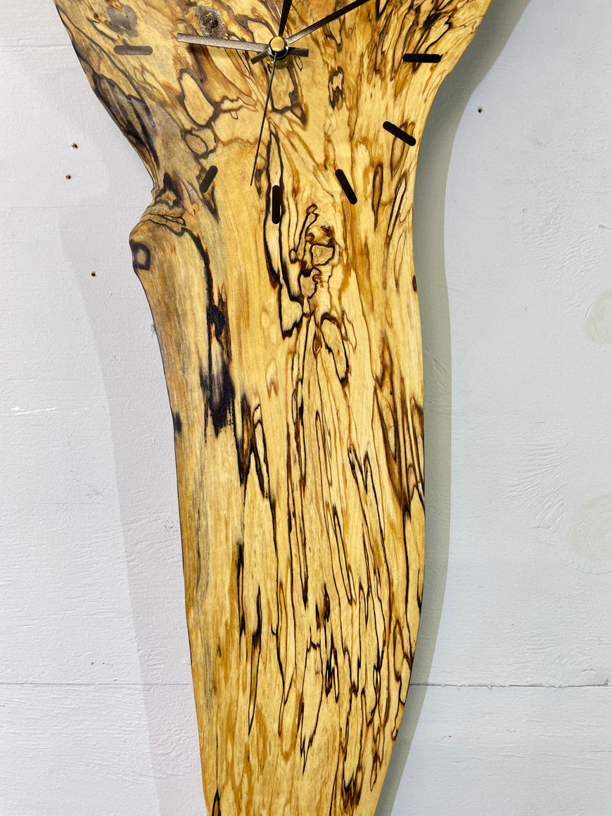 Spalted Silver Birch Wooden Wall Clock