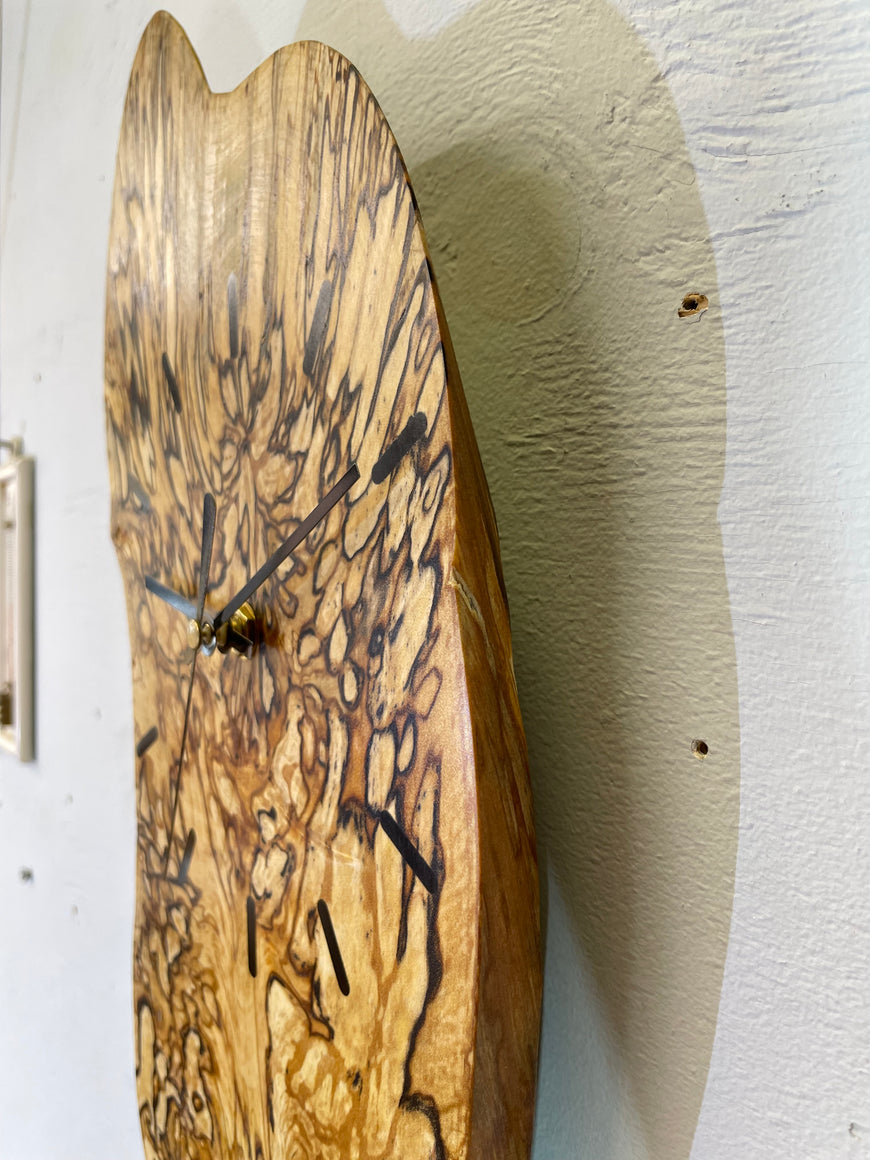 Spalted Silver Birch Wooden Wall Clock