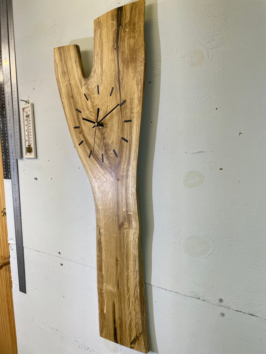 English Oak Live Edge Wooden Wall Clock