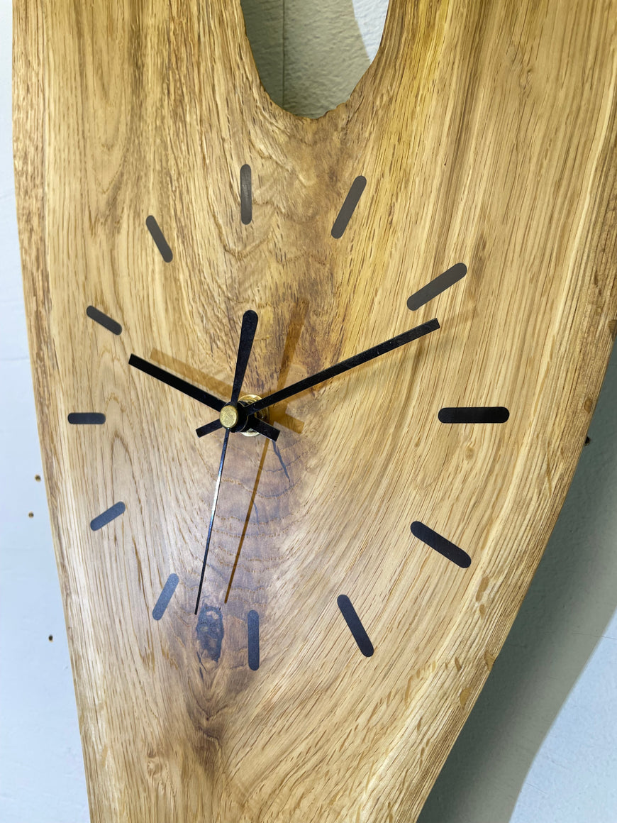 English Oak Live Edge Wooden Wall Clock