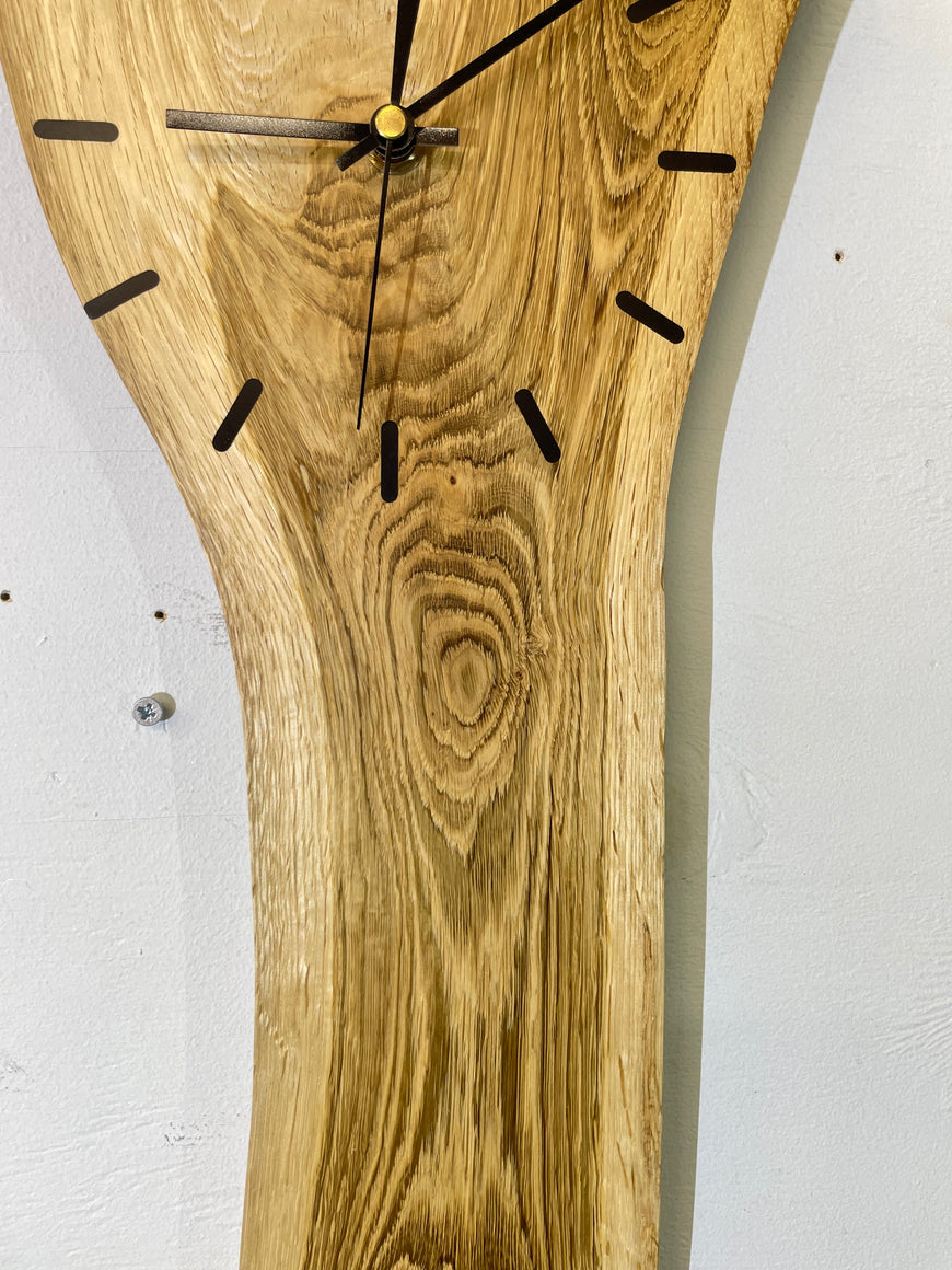 English Oak Live Edge Wooden Wall Clock