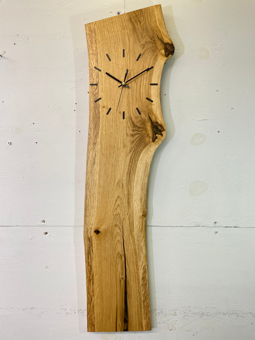 English Oak Live Edge Wooden Wall Clock